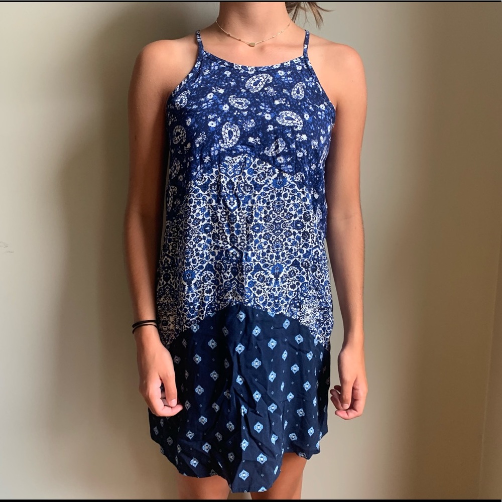 Blue patterned dress